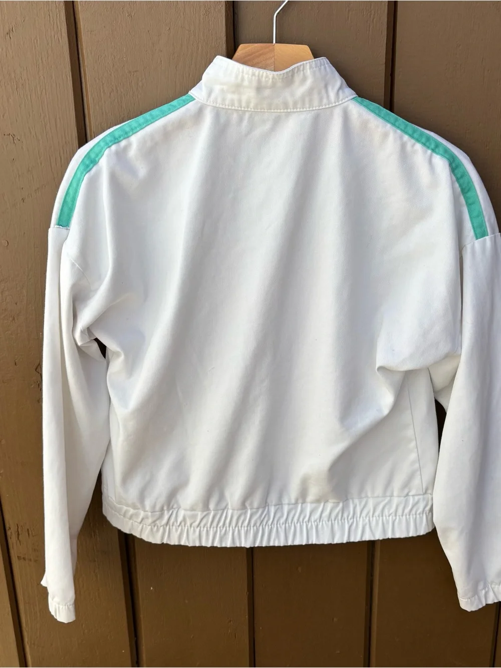 LEVI’S Vintage White Colorblock Stripe Retro Track Jacket Size Small Cropped